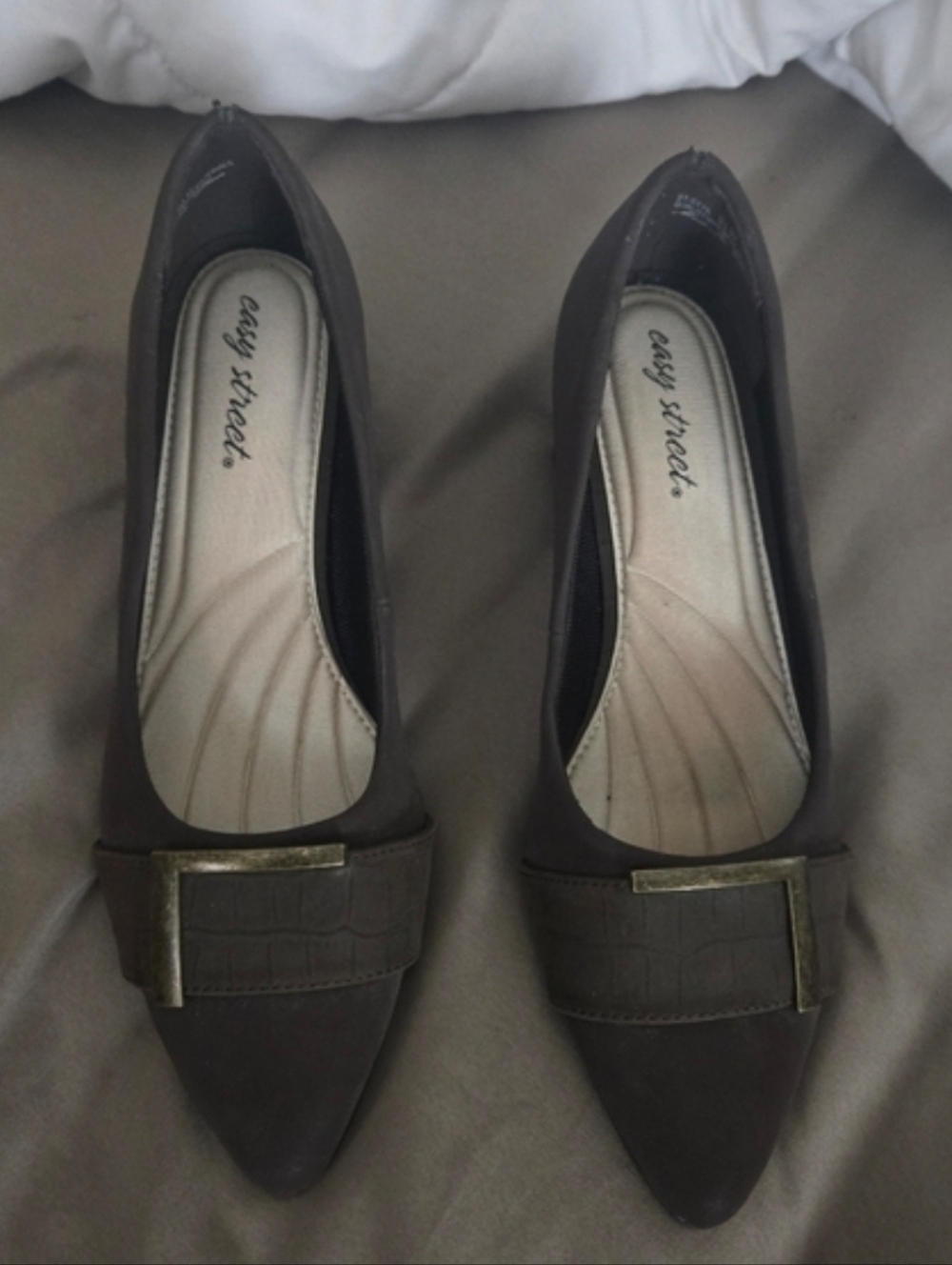 Easy Spirit Women's Brown Shoes With Buckle